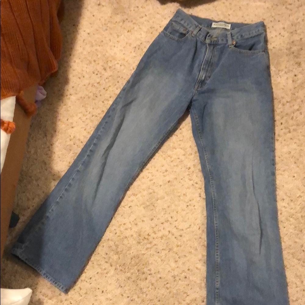 High waisted light wash boho Bootcut jeans